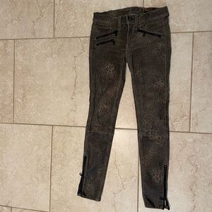 Rag & Bone Leopard Print Leather Skinny Jean